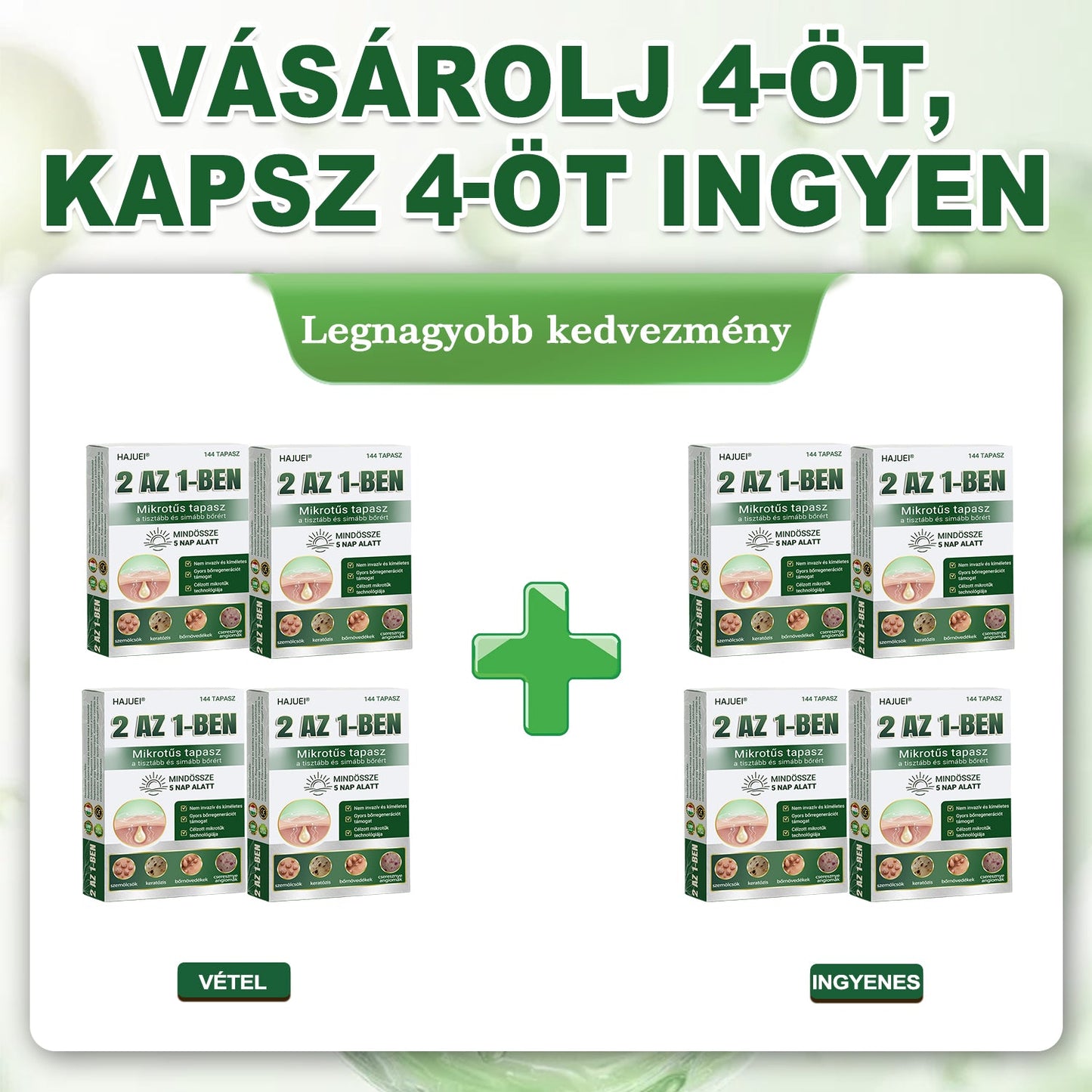🇭🇺HAJUEI® ☺️ 2-az-1-ben Mikrotű & Hidrokoloid Tapasz | 🧪 Kiemelkedő Anyajegyek, Pattanások, Lapos Szemölcsök & Bőrkinövések Eltávolítója | Ráncok, Hegek & Bőrhibák Javítása | Láthatatlan Csillag Pattanástapasz Arcra & Testre | 144 db ✨
