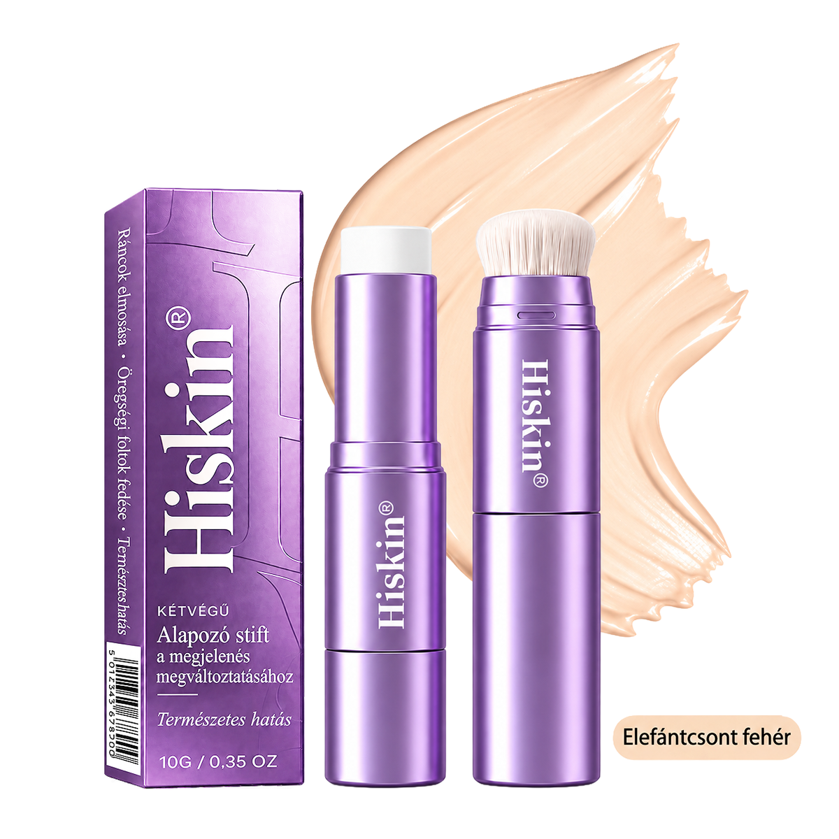 💜 Egészítsd ki rendelésed 30% kedvezménnyel! Hiskin® 2 az 1-ben színváltó alapozóstift beépített ecsettel ✨