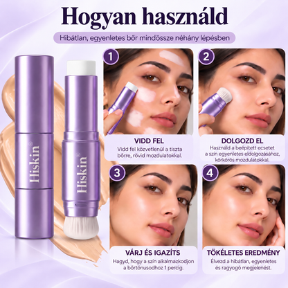 💜 Egészítsd ki rendelésed 30% kedvezménnyel! Hiskin® 2 az 1-ben színváltó alapozóstift beépített ecsettel ✨