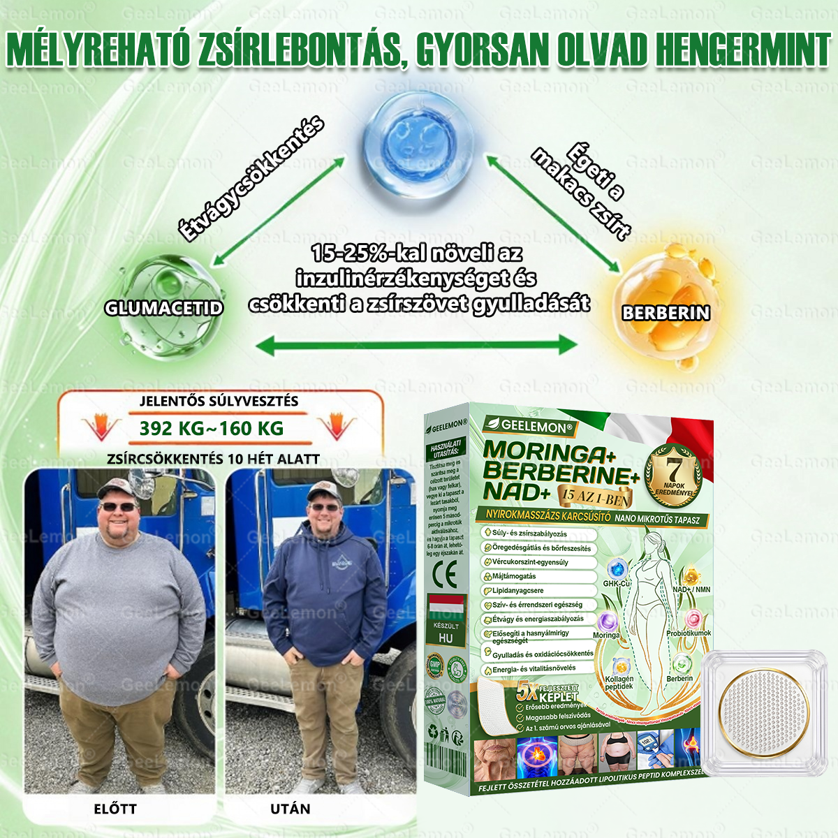 𝐆𝐞𝑒𝐿𝑒𝐦𝐨𝐧® 👩‍⚕️❤️ Glumasetide 15 az 1-ben Karcsú és Egészséges Nano Mikrotűs Tapasz