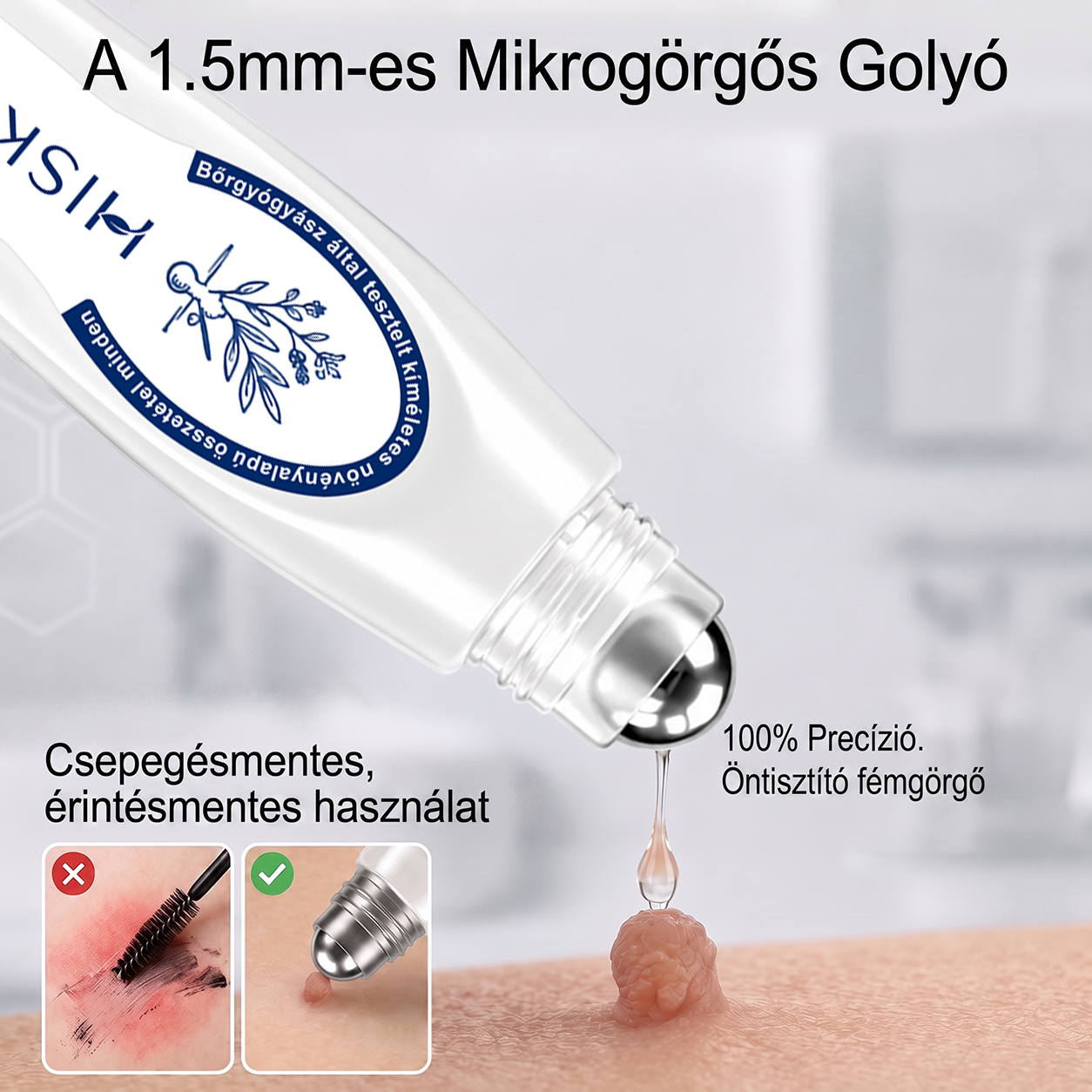 Hivatalos Márkabolt | 💓 Hiskin® 7 napos Szemölcseltávolító Roll-on Ápoló Folyadék (Fájdalommentes rollerball technológia, hegek nélkül) 🐬