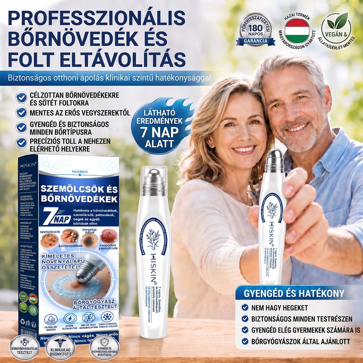 Hivatalos Márkabolt | 💓 Hiskin® 7 napos Szemölcseltávolító Roll-on Ápoló Folyadék (Fájdalommentes rollerball technológia, hegek nélkül) 🐬