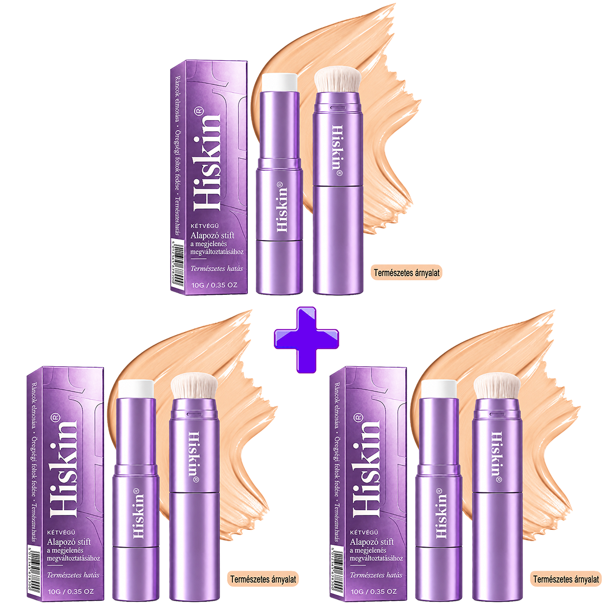 💜 Egészítsd ki rendelésed 30% kedvezménnyel! Hiskin® 2 az 1-ben színváltó alapozóstift beépített ecsettel ✨