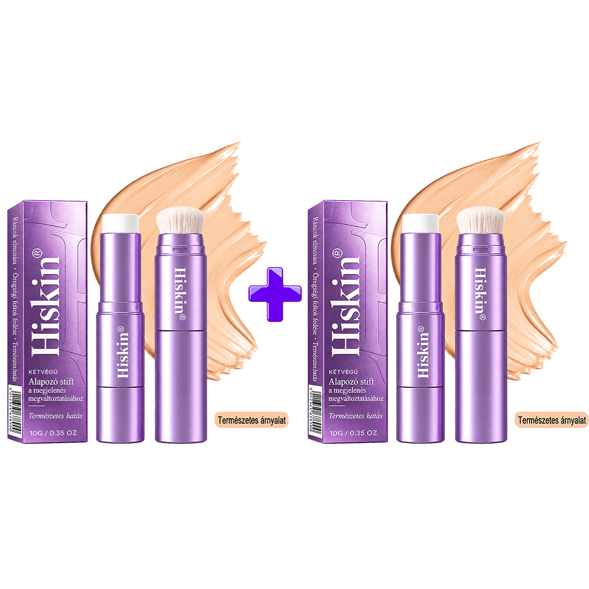 💜 Egészítsd ki rendelésed 30% kedvezménnyel! Hiskin® 2 az 1-ben színváltó alapozóstift beépített ecsettel ✨