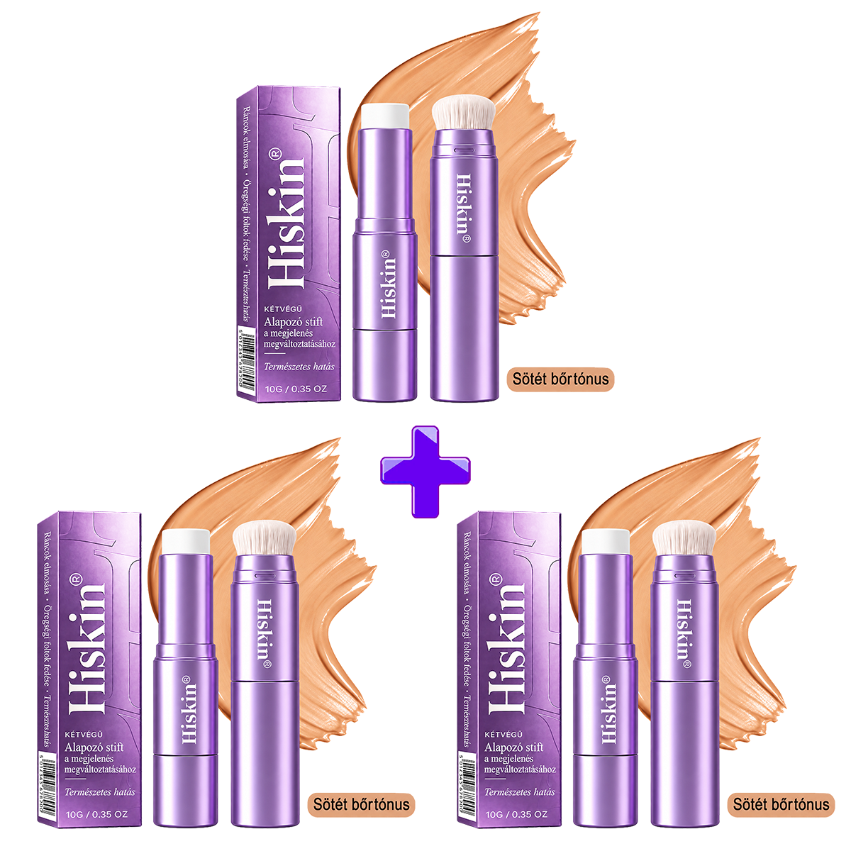 💜 Egészítsd ki rendelésed 30% kedvezménnyel! Hiskin® 2 az 1-ben színváltó alapozóstift beépített ecsettel ✨
