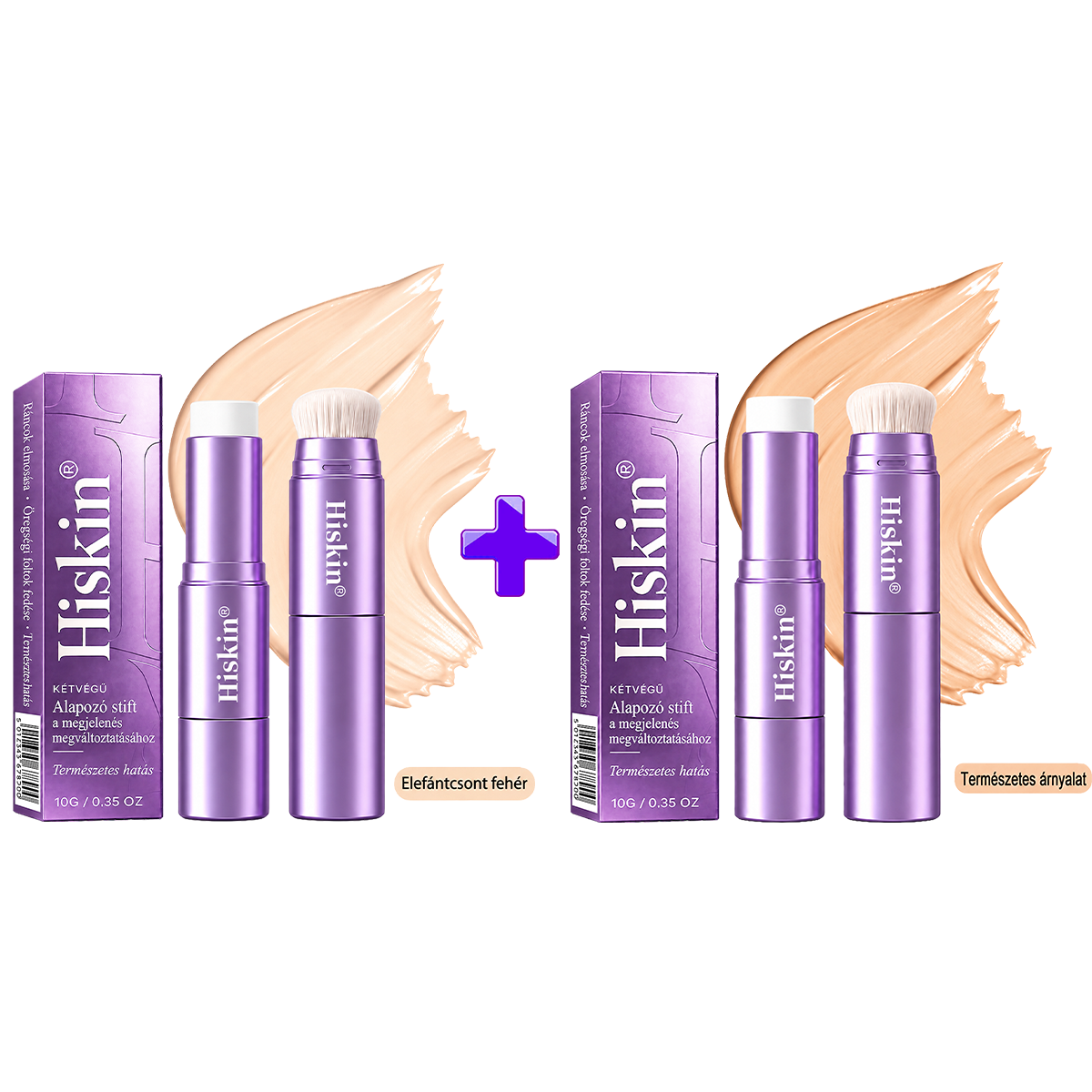 💜 Egészítsd ki rendelésed 30% kedvezménnyel! Hiskin® 2 az 1-ben színváltó alapozóstift beépített ecsettel ✨