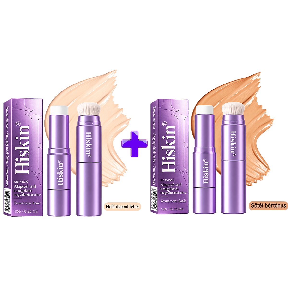 💜 Egészítsd ki rendelésed 30% kedvezménnyel! Hiskin® 2 az 1-ben színváltó alapozóstift beépített ecsettel ✨