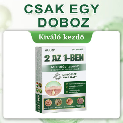 🇭🇺HAJUEI® ☺️ 2-az-1-ben Mikrotű & Hidrokoloid Tapasz | 🧪 Kiemelkedő Anyajegyek, Pattanások, Lapos Szemölcsök & Bőrkinövések Eltávolítója | Ráncok, Hegek & Bőrhibák Javítása | Láthatatlan Csillag Pattanástapasz Arcra & Testre | 144 db ✨