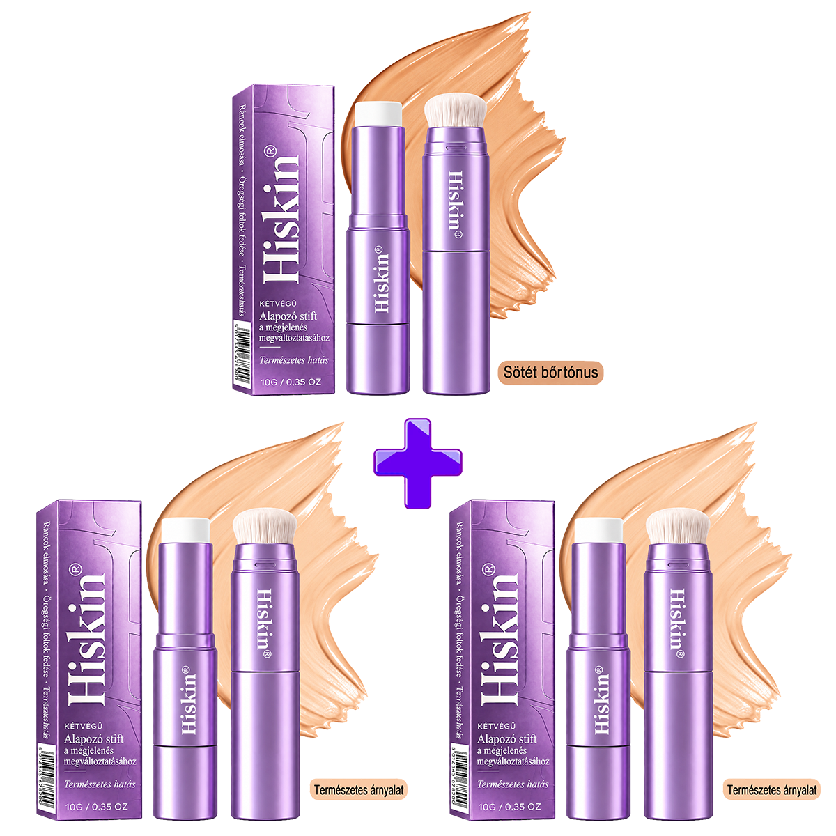 💜 Egészítsd ki rendelésed 30% kedvezménnyel! Hiskin® 2 az 1-ben színváltó alapozóstift beépített ecsettel ✨