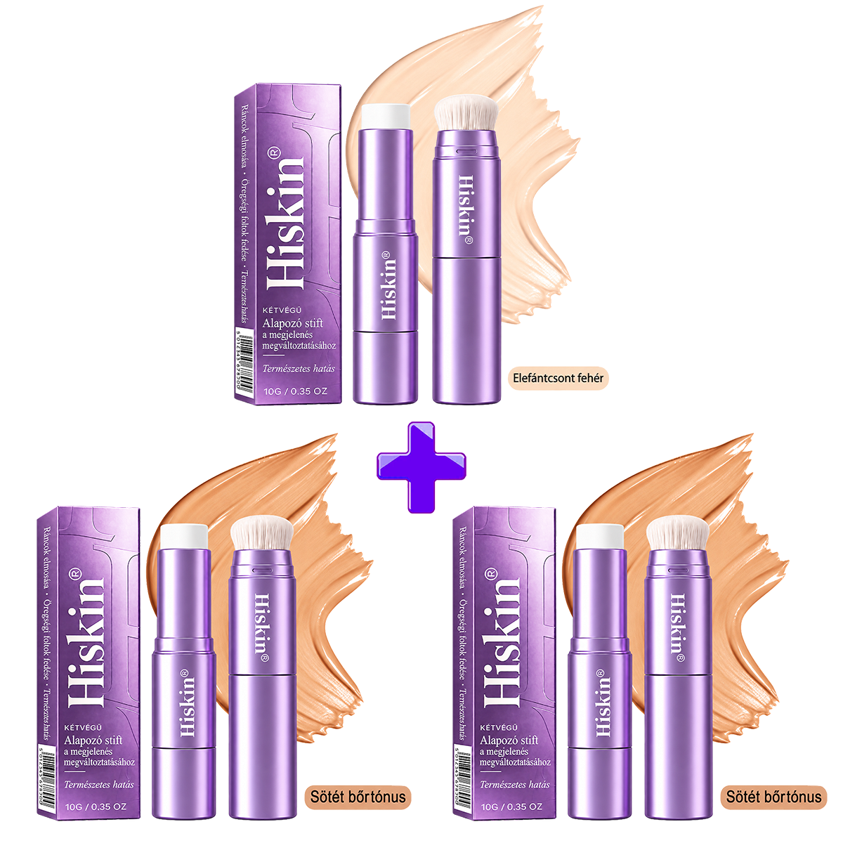 💜 Egészítsd ki rendelésed 30% kedvezménnyel! Hiskin® 2 az 1-ben színváltó alapozóstift beépített ecsettel ✨