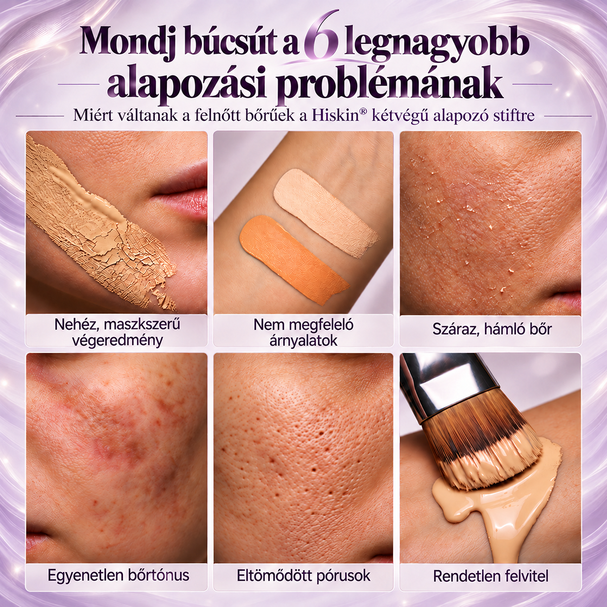 💜 Egészítsd ki rendelésed 30% kedvezménnyel! Hiskin® 2 az 1-ben színváltó alapozóstift beépített ecsettel ✨