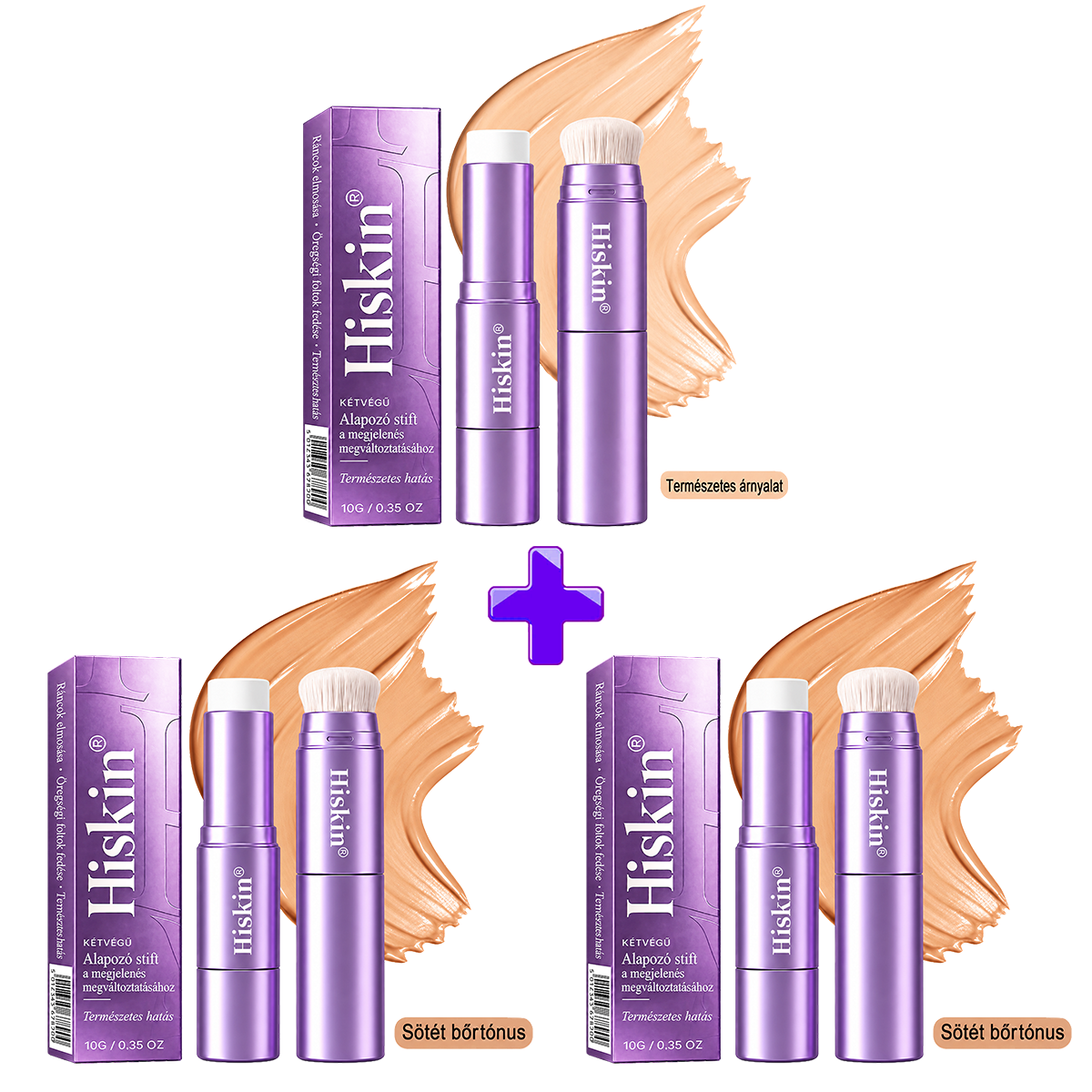 💜 Egészítsd ki rendelésed 30% kedvezménnyel! Hiskin® 2 az 1-ben színváltó alapozóstift beépített ecsettel ✨