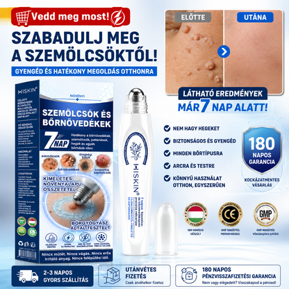 Hivatalos Márkabolt | 🌲 Hiskin® 7 napos Szemölcseltávolító Roll-on Ápoló Folyadék (Fájdalommentes rollerball technológia, hegek nélkül) 🐬