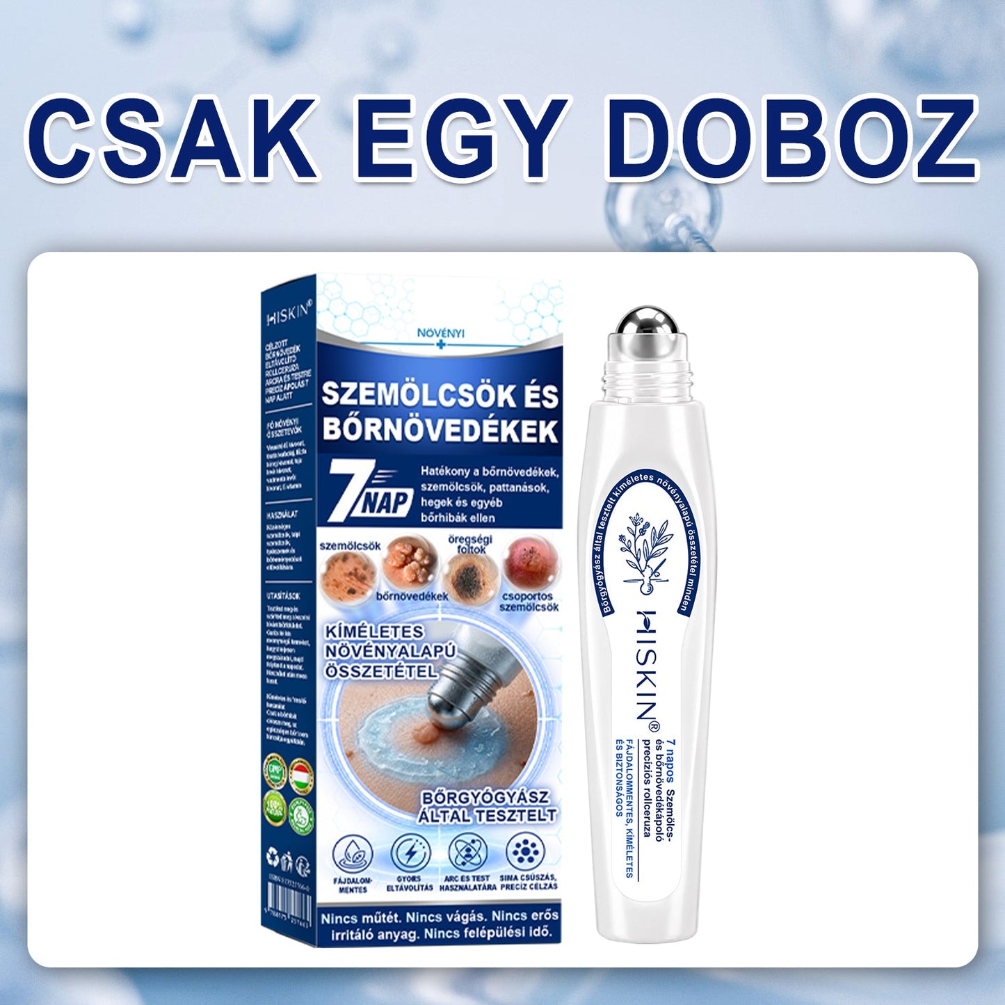 Hivatalos Márkabolt | 💓 Hiskin® 7 napos Szemölcseltávolító Roll-on Ápoló Folyadék (Fájdalommentes rollerball technológia, hegek nélkül) 🐬
